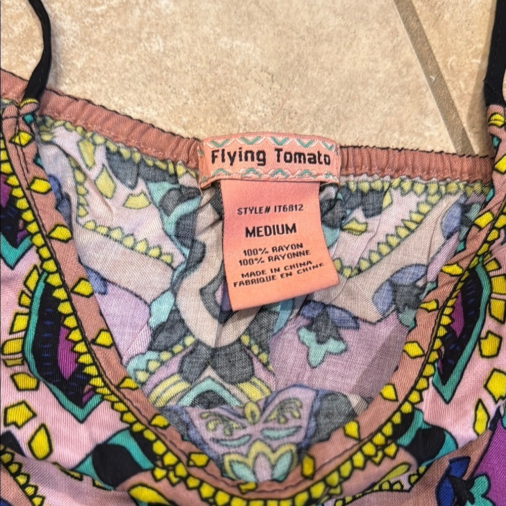 Flying Tomato Black and Purple Graphic Crop Camisole - Picture 2 of 3
